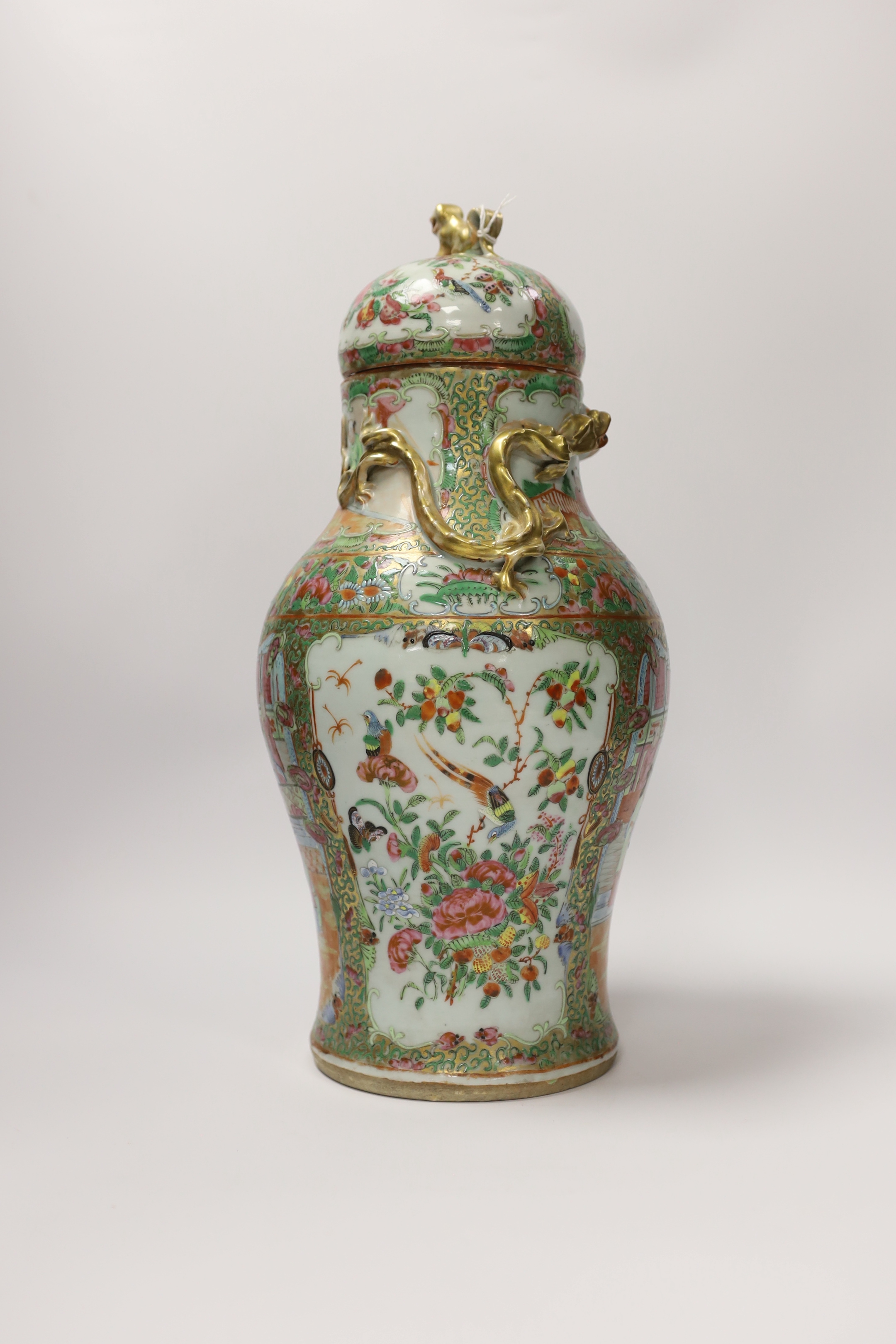 A 19th century Chinese famille rose jar and cover, 39cm